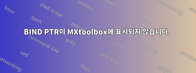 BIND PTR이 MXtoolbox에 표시되지 않습니다.