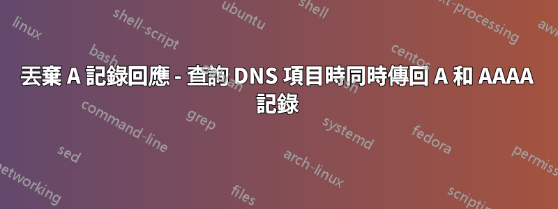 丟棄 A 記錄回應 - 查詢 DNS 項目時同時傳回 A 和 AAAA 記錄