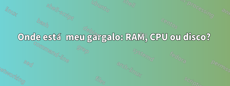 Onde está meu gargalo: RAM, CPU ou disco?