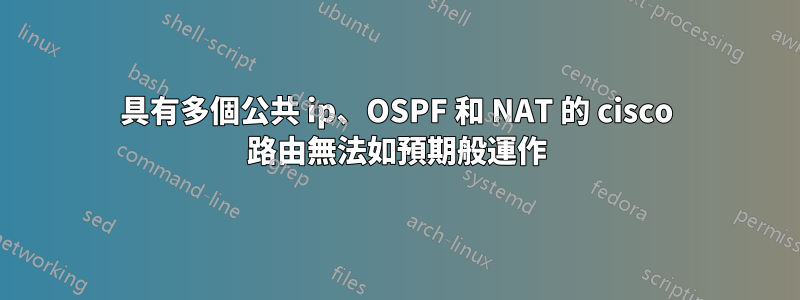 具有多個公共 ip、OSPF 和 NAT 的 cisco 路由無法如預期般運作