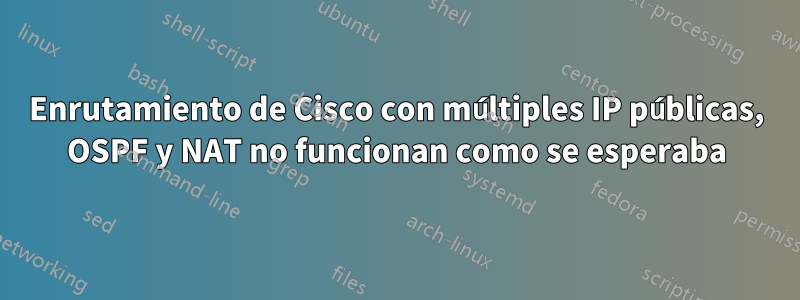 Enrutamiento de Cisco con múltiples IP públicas, OSPF y NAT no funcionan como se esperaba