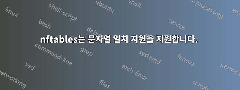 nftables는 문자열 일치 지원을 지원합니다.