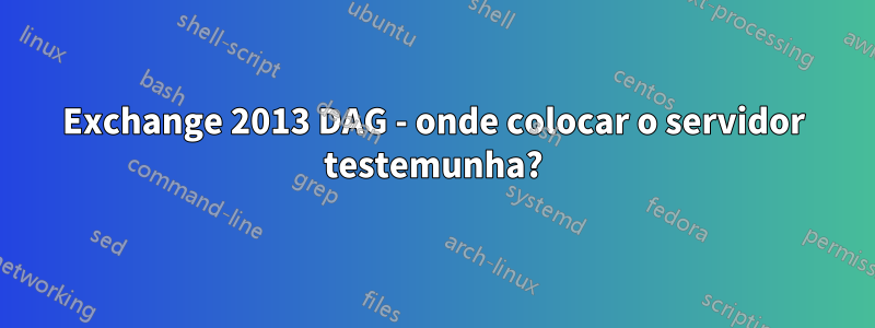 Exchange 2013 DAG - onde colocar o servidor testemunha?