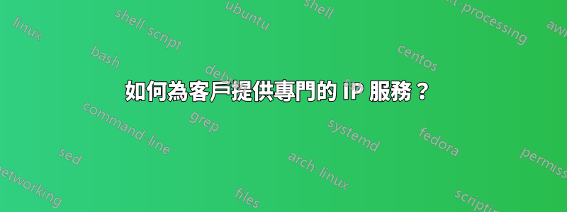 如何為客戶提供專門的 IP 服務？ 