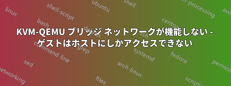 KVM-QEMU ブリッジ ネットワークが機能しない - ゲストはホストにしかアクセスできない