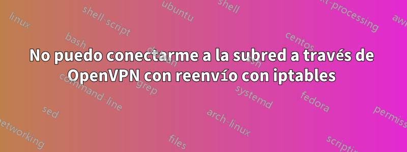 No puedo conectarme a la subred a través de OpenVPN con reenvío con iptables