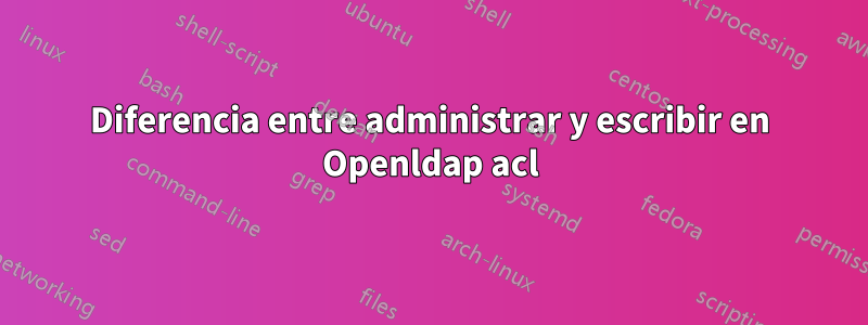 Diferencia entre administrar y escribir en Openldap acl