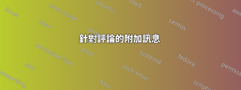 針對評論的附加訊息