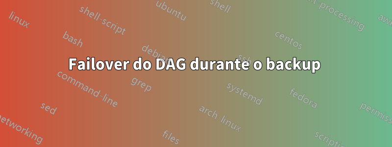 Failover do DAG durante o backup