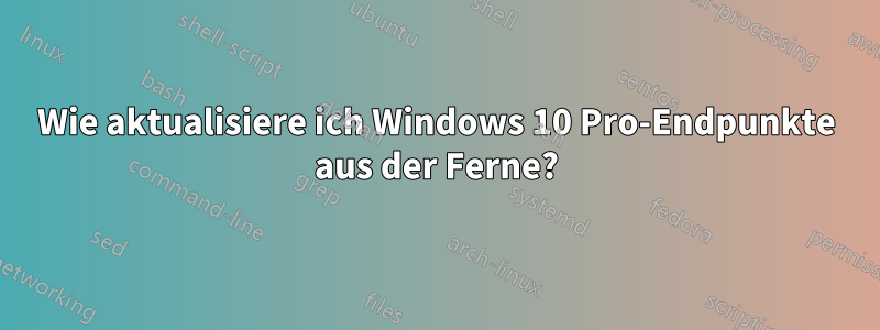 Wie aktualisiere ich Windows 10 Pro-Endpunkte aus der Ferne?