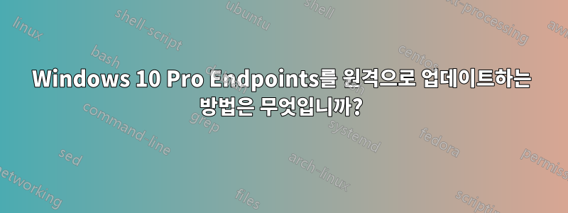 Windows 10 Pro Endpoints를 원격으로 업데이트하는 방법은 무엇입니까?