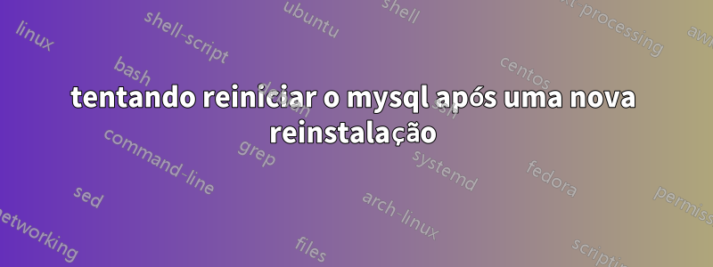 tentando reiniciar o mysql após uma nova reinstalação