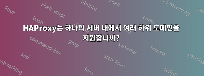 HAProxy는 하나의 서버 내에서 여러 하위 도메인을 지원합니까?