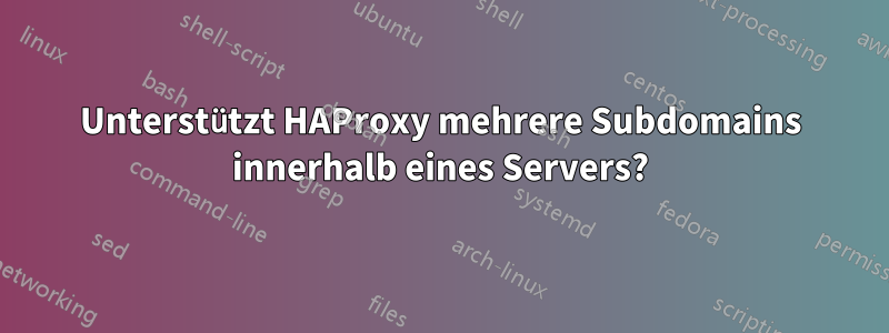 Unterstützt HAProxy mehrere Subdomains innerhalb eines Servers?