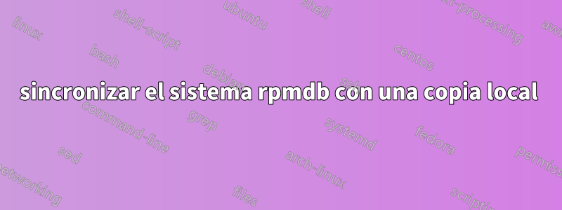 sincronizar el sistema rpmdb con una copia local