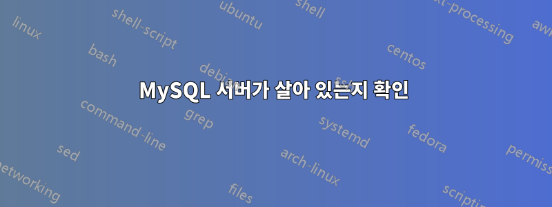 MySQL 서버가 살아 있는지 확인