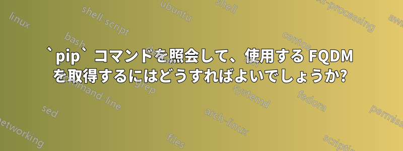 `pip` コマンドを照会して、使用する FQDM を取得するにはどうすればよいでしょうか?