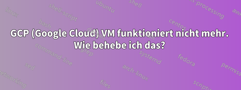 GCP (Google Cloud) VM funktioniert nicht mehr. Wie behebe ich das?