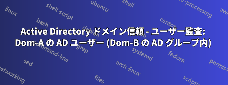 Active Directory ドメイン信頼 - ユーザー監査: Dom-A の AD ユーザー (Dom-B の AD グループ内)