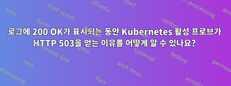 로그에 200 OK가 표시되는 동안 Kubernetes 활성 프로브가 HTTP 503을 얻는 이유를 어떻게 알 수 있나요?