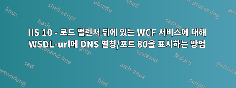 IIS 10 - 로드 밸런서 뒤에 있는 WCF 서비스에 대해 WSDL-url에 DNS 별칭/포트 80을 표시하는 방법