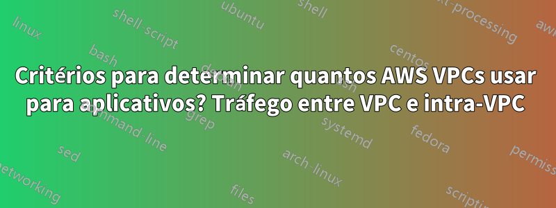 Critérios para determinar quantos AWS VPCs usar para aplicativos? Tráfego entre VPC e intra-VPC