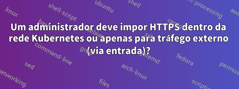 Um administrador deve impor HTTPS dentro da rede Kubernetes ou apenas para tráfego externo (via entrada)?