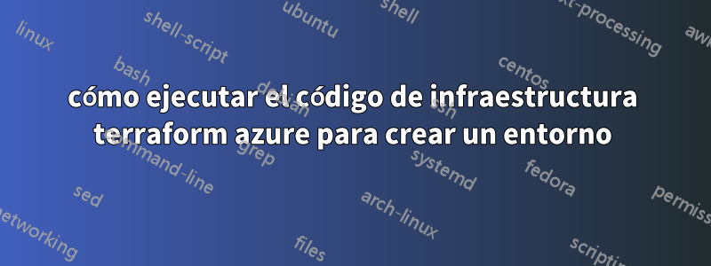 cómo ejecutar el código de infraestructura terraform azure para crear un entorno