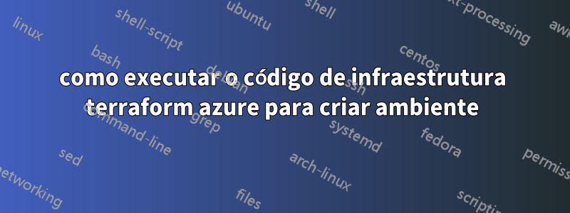 como executar o código de infraestrutura terraform azure para criar ambiente