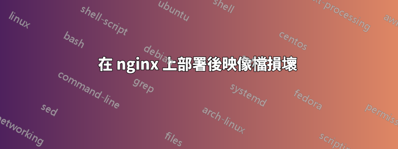 在 nginx 上部署後映像檔損壞