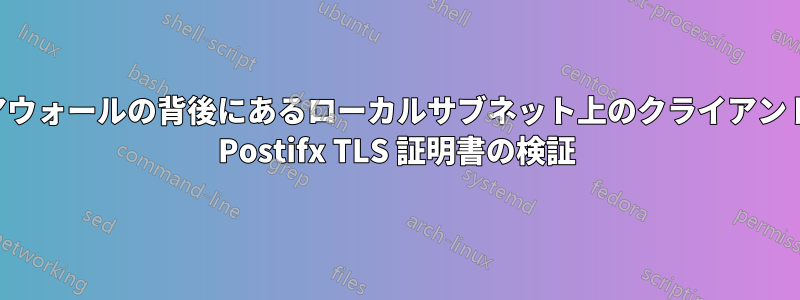 ファイアウォールの背後にあるローカルサブネット上のクライアントからの Postifx TLS 証明書の検証