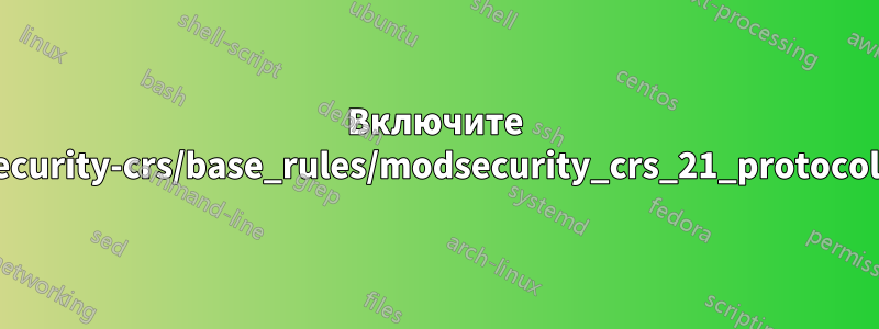 Включите /etc/httpd/modsecurity-crs/base_rules/modsecurity_crs_21_protocol_anomalies.conf