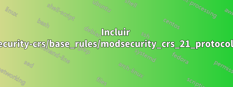 Incluir /etc/httpd/modsecurity-crs/base_rules/modsecurity_crs_21_protocol_anomalies.conf