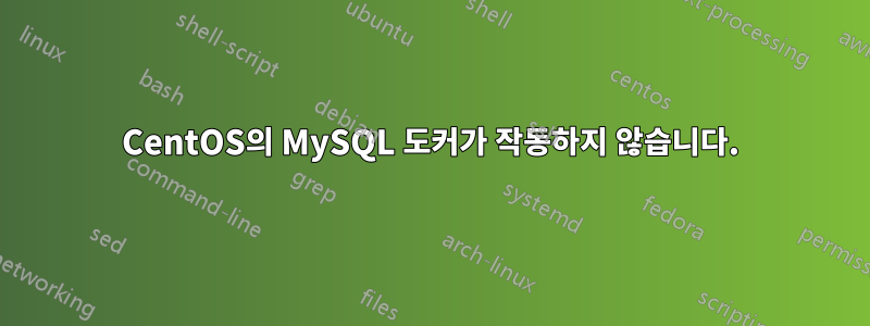 CentOS의 MySQL 도커가 작동하지 않습니다.