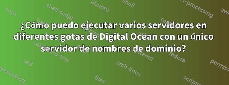 ¿Cómo puedo ejecutar varios servidores en diferentes gotas de Digital Ocean con un único servidor de nombres de dominio?