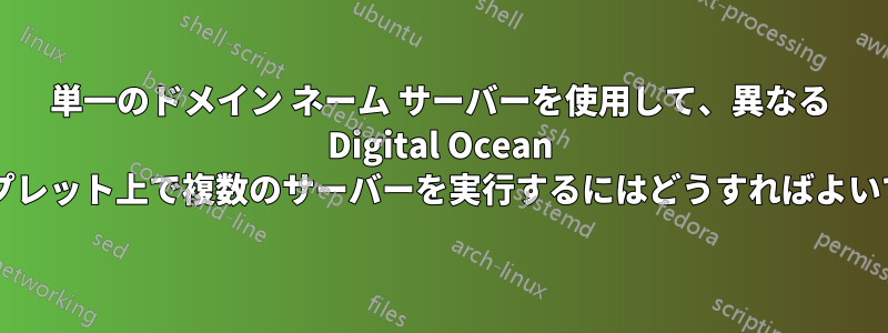 単一のドメイン ネーム サーバーを使用して、異なる Digital Ocean ドロップレット上で複数のサーバーを実行するにはどうすればよいですか?