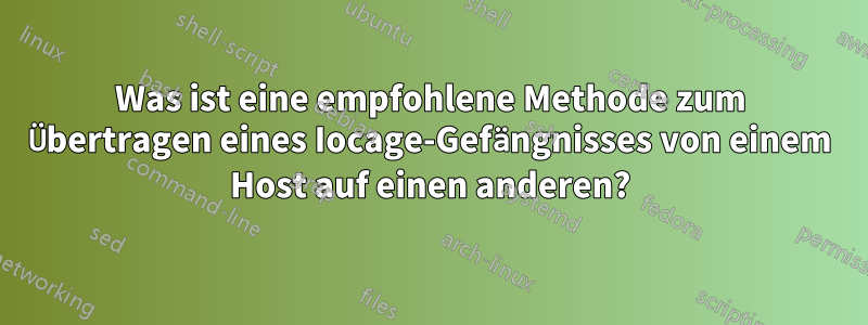 Was ist eine empfohlene Methode zum Übertragen eines Iocage-Gefängnisses von einem Host auf einen anderen?