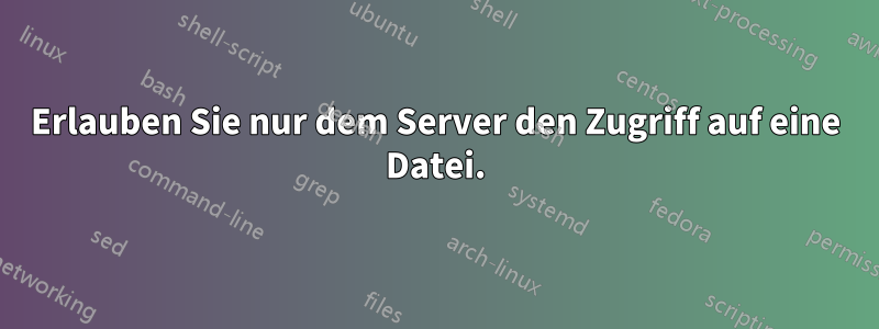 Erlauben Sie nur dem Server den Zugriff auf eine Datei.