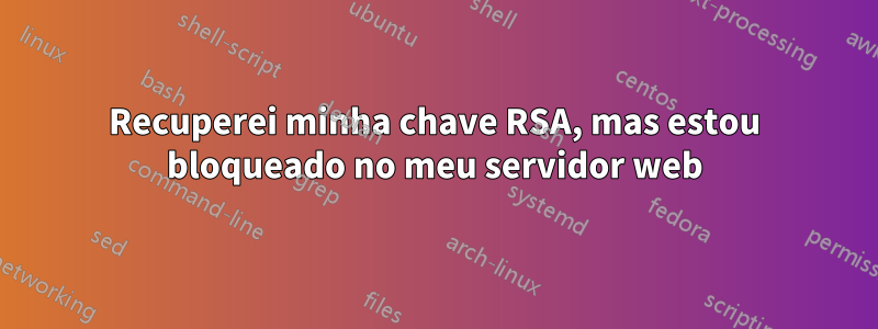 Recuperei minha chave RSA, mas estou bloqueado no meu servidor web