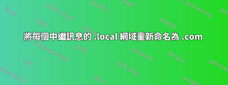 將每個中繼訊息的 .local 網域重新命名為 .com