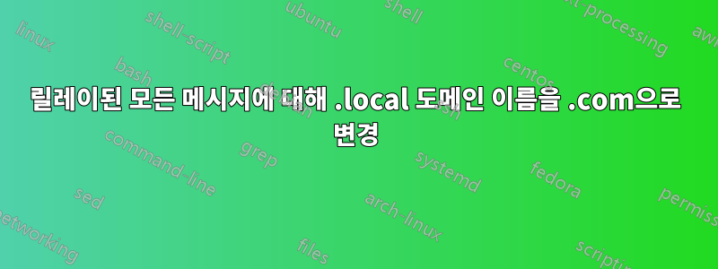 릴레이된 모든 메시지에 대해 .local 도메인 이름을 .com으로 변경