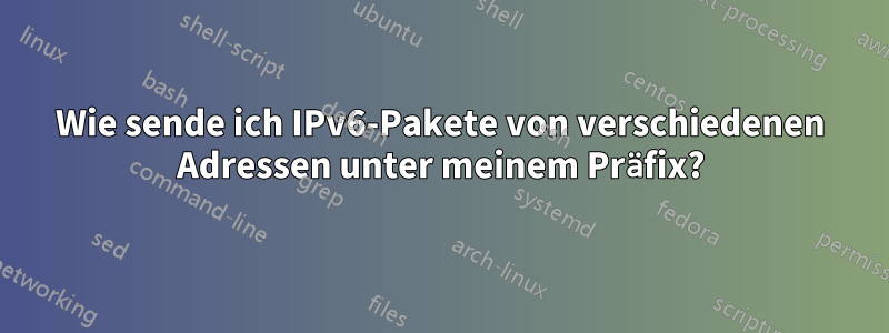 Wie sende ich IPv6-Pakete von verschiedenen Adressen unter meinem Präfix?