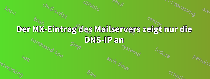 Der MX-Eintrag des Mailservers zeigt nur die DNS-IP an