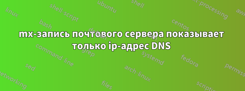 mx-запись почтового сервера показывает только ip-адрес DNS