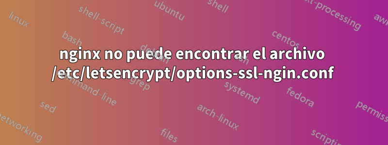 nginx no puede encontrar el archivo /etc/letsencrypt/options-ssl-ngin.conf