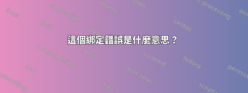 這個綁定錯誤是什麼意思？