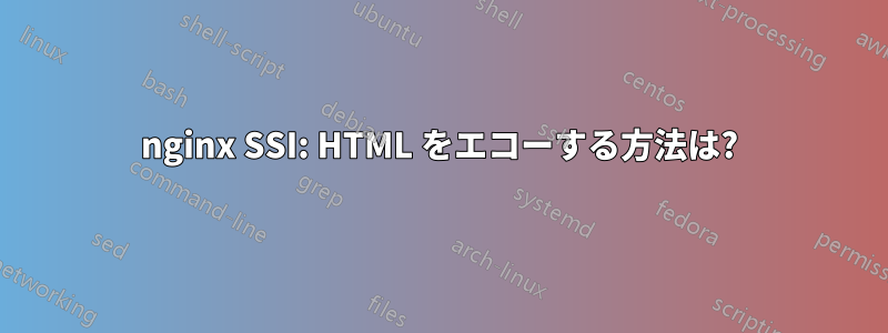 nginx SSI: HTML をエコーする方法は?