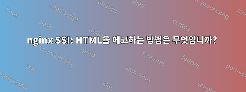 nginx SSI: HTML을 에코하는 방법은 무엇입니까?