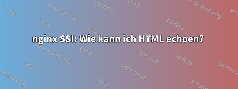 nginx SSI: Wie kann ich HTML echoen?