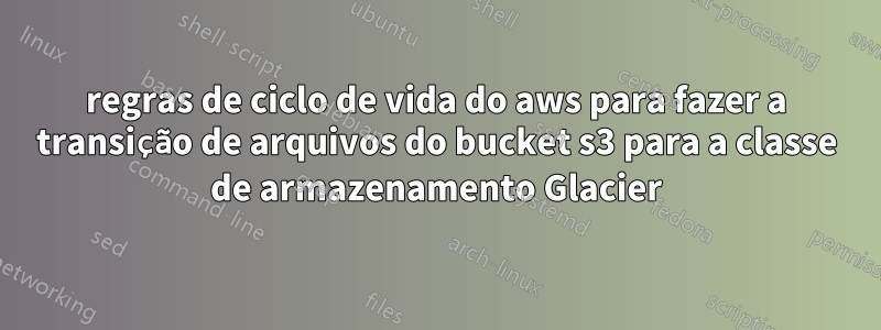 regras de ciclo de vida do aws para fazer a transição de arquivos do bucket s3 para a classe de armazenamento Glacier